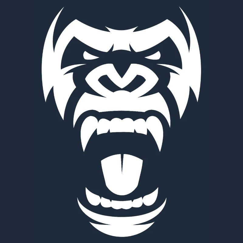 Aggressive Gorilla-Silhouette