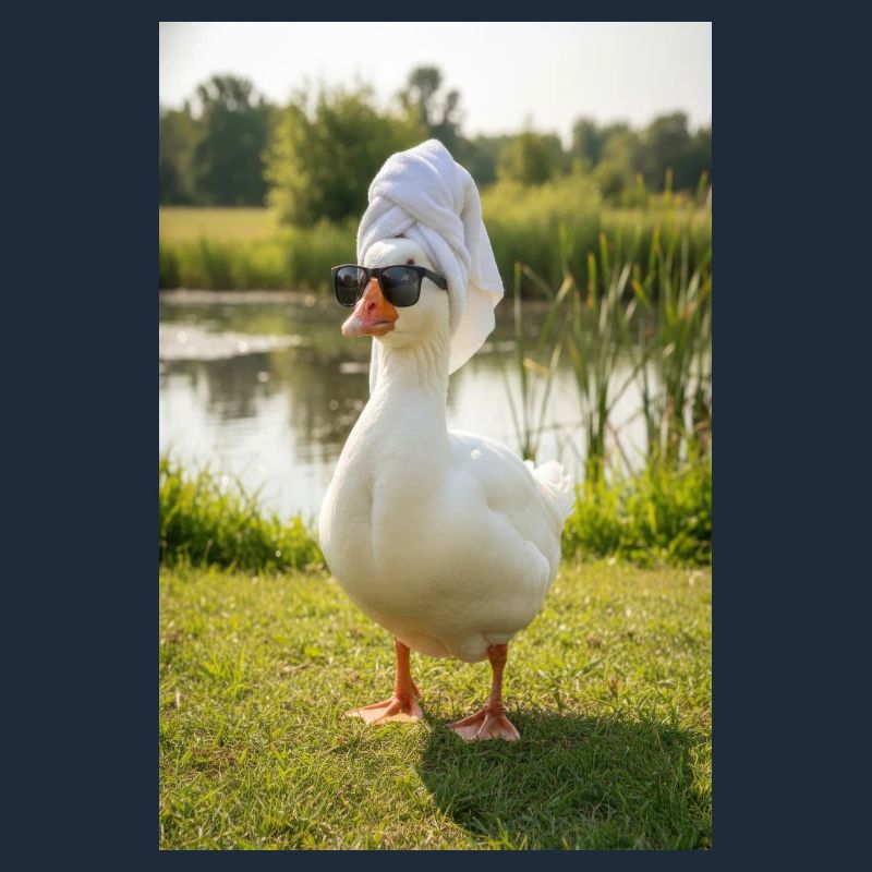 Canard Spa avec lunettes de soleil