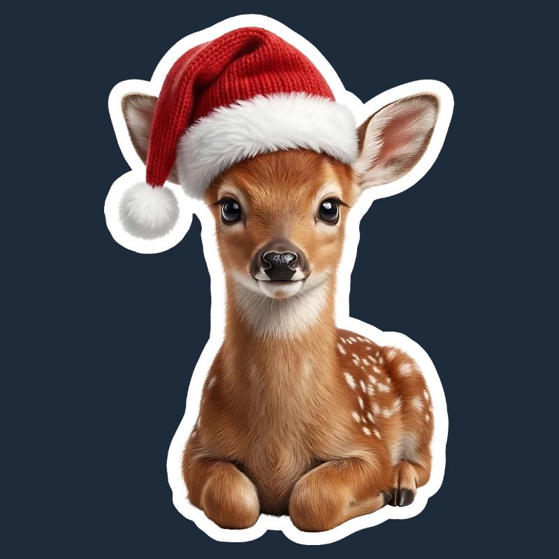 Faon timide dans la forêt de Noël