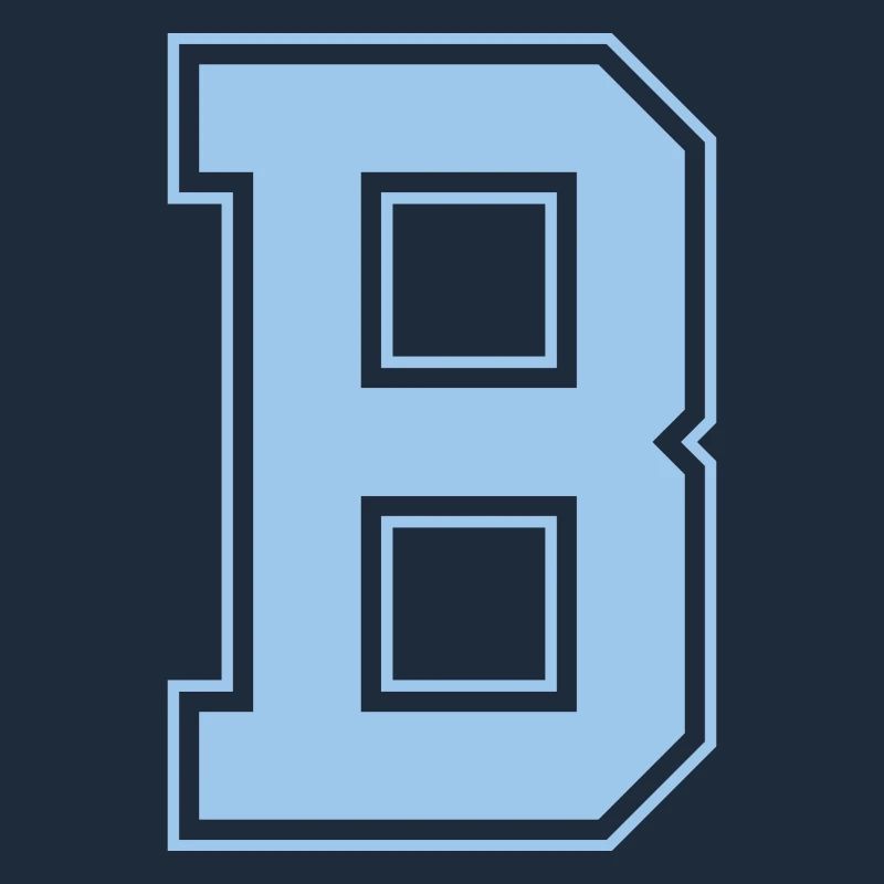 Monogramm Hellblau Varsity College Initiale B