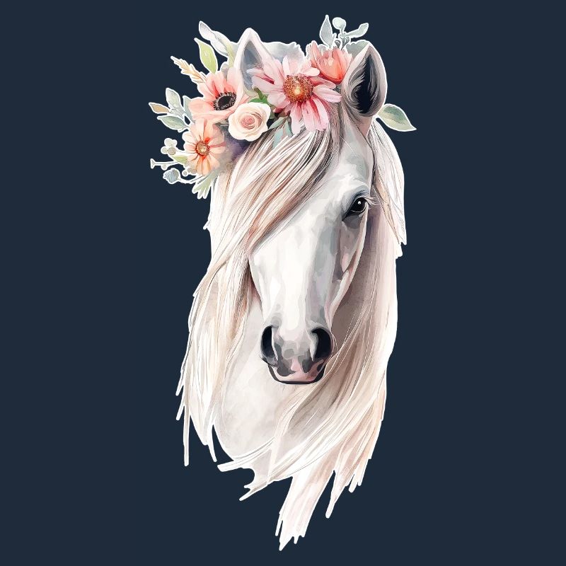 Cheval avec des fleurs