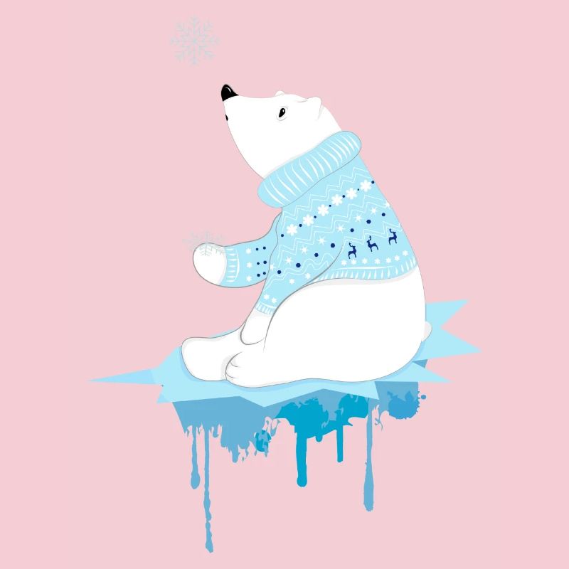 Eisbär mit Schneeflocken