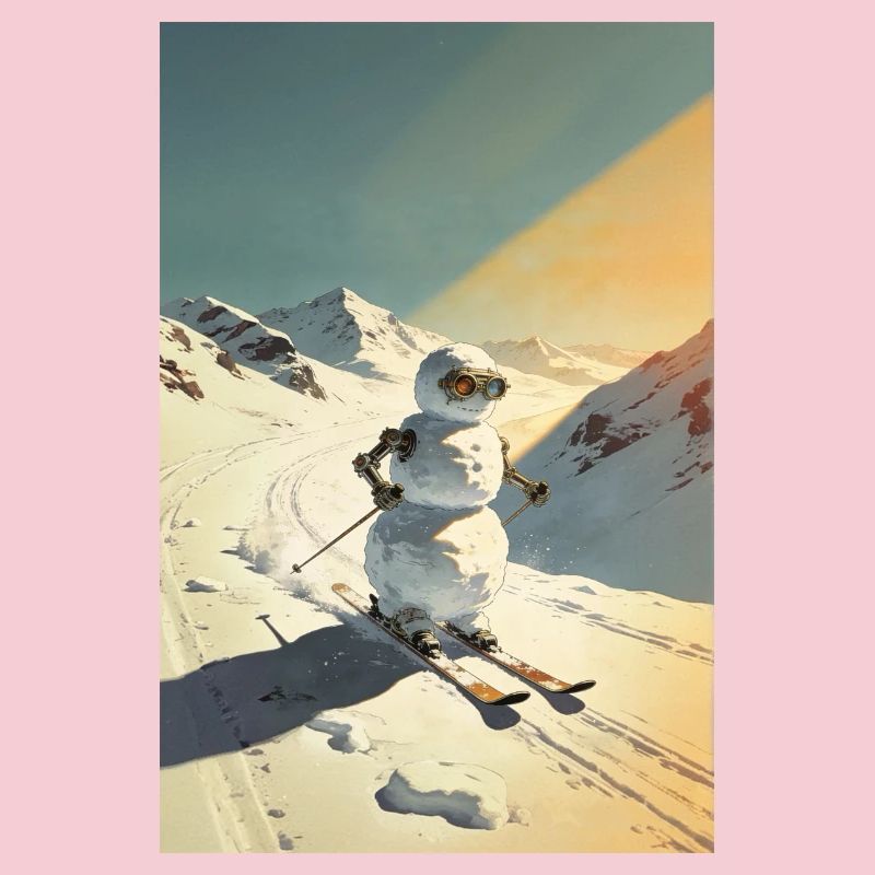 Skiing Snowman