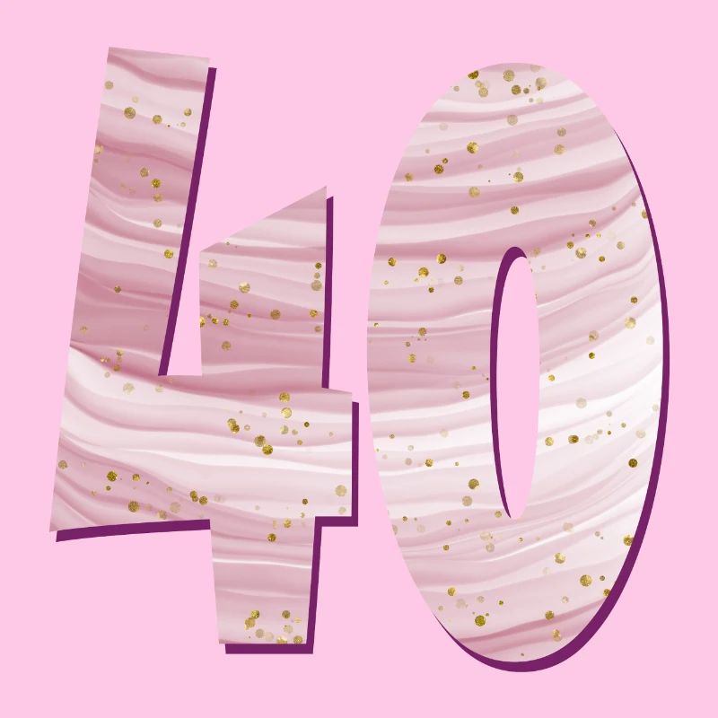 ZAHL 40 VIERZIG - VIERZIGJÄHRIGE GEBURTSTAG