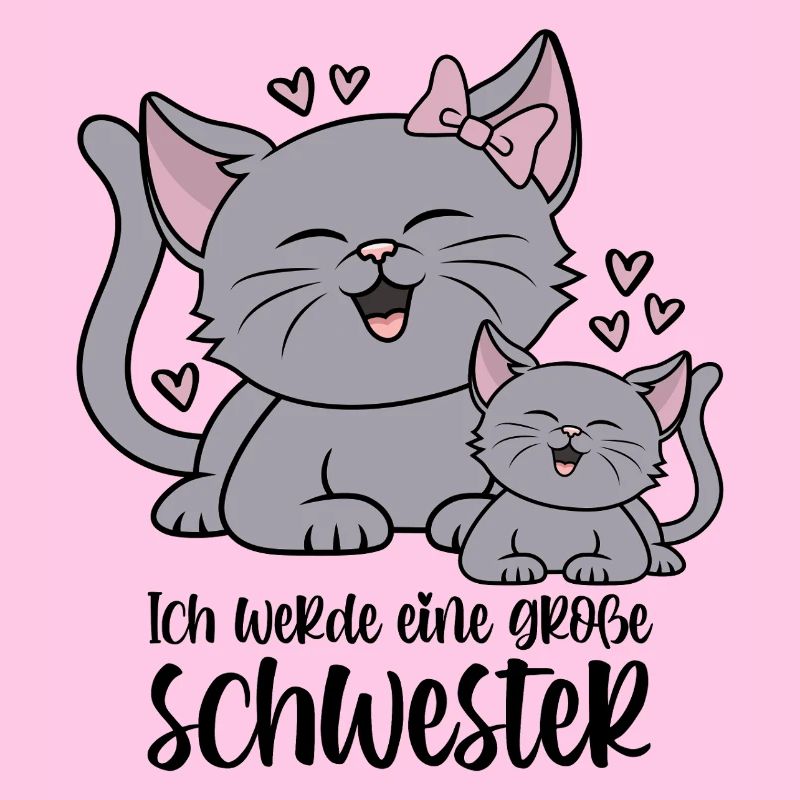 Ich werde eine große Schwester Katze Katzen Kinder