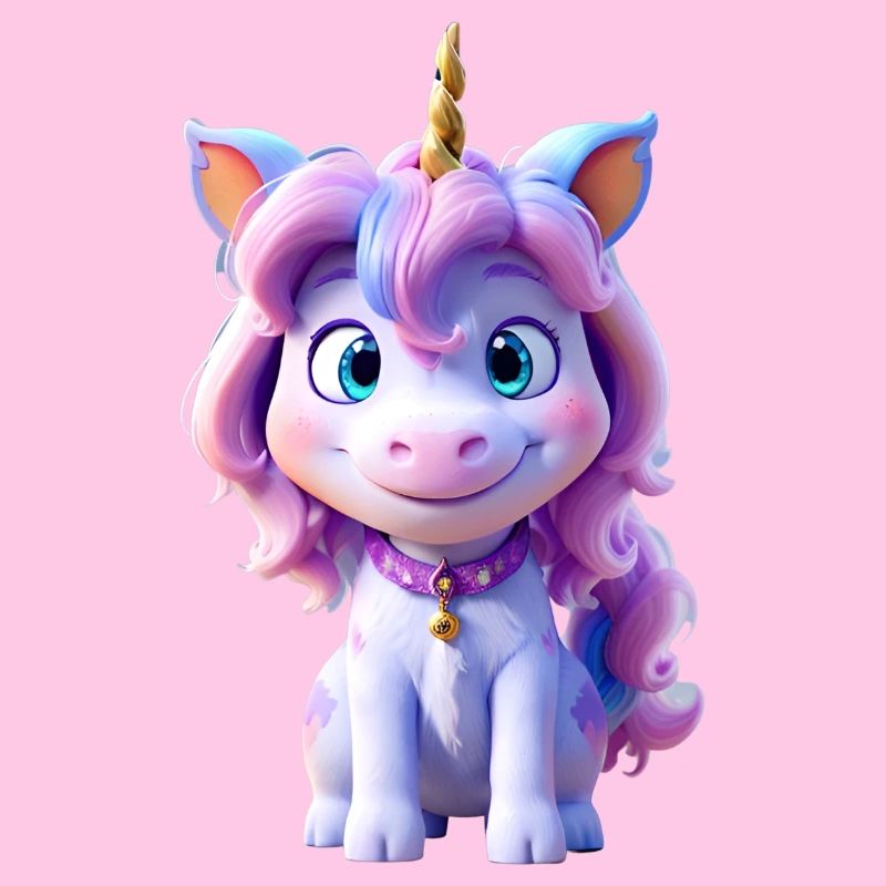 Wunderschönes kleines 3D-Einhorn