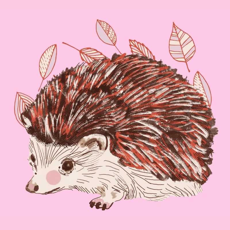 Hérisson d’automne avec un accent de fourrure rouge
