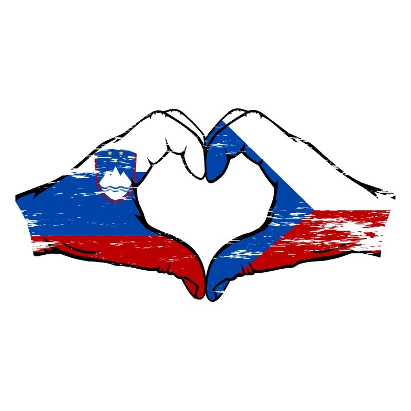 Drapeau de la Slovénie et de la République tchèque utilisés à la main