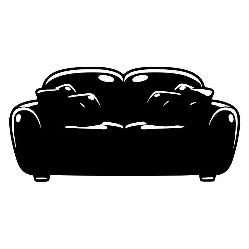 Sofa Couch Silhouette Chill Vektor