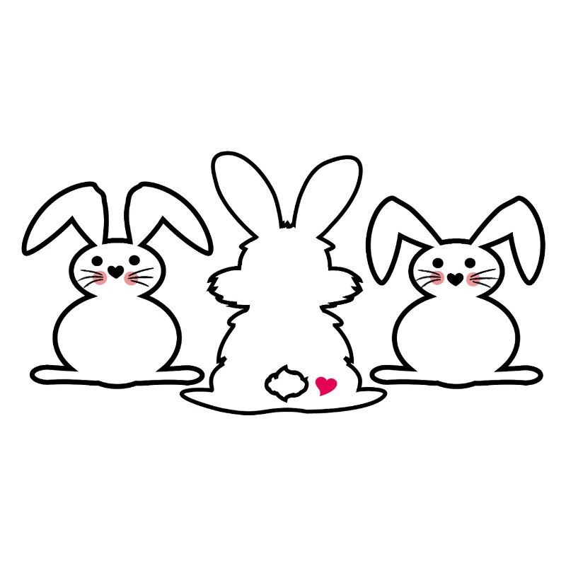 three Easter bunnies