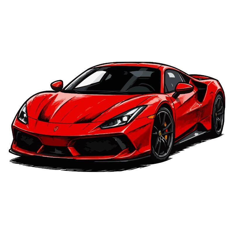 Red supercar illustration