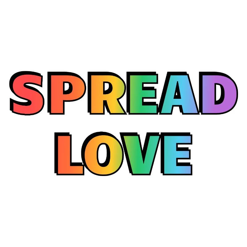Spread Love Rainbow Typography