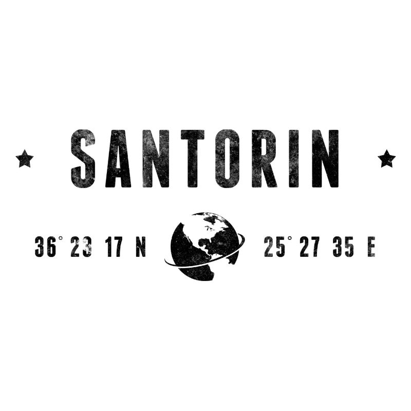Santorini Stylized Geographical Coordinates