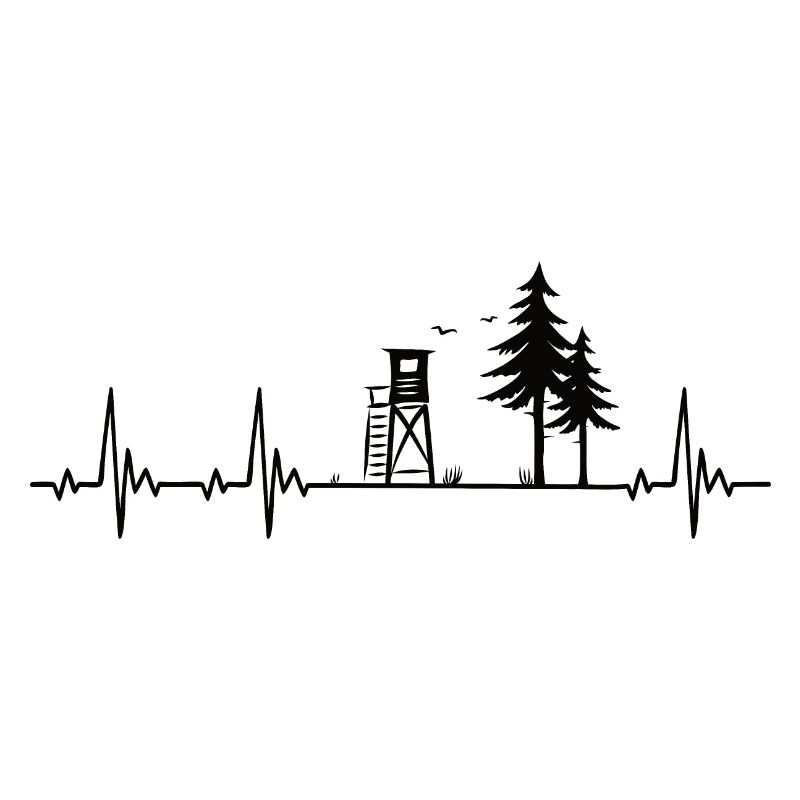 Jäger Herzschlag mit Hochsitz im Wald