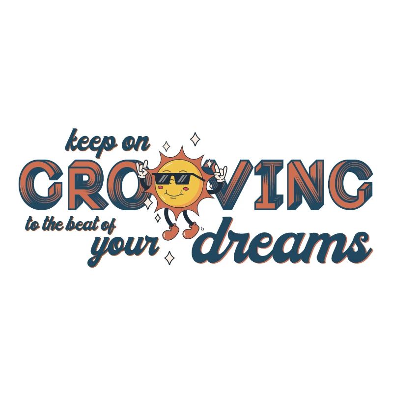 keep on grooving 70th retro music spruch