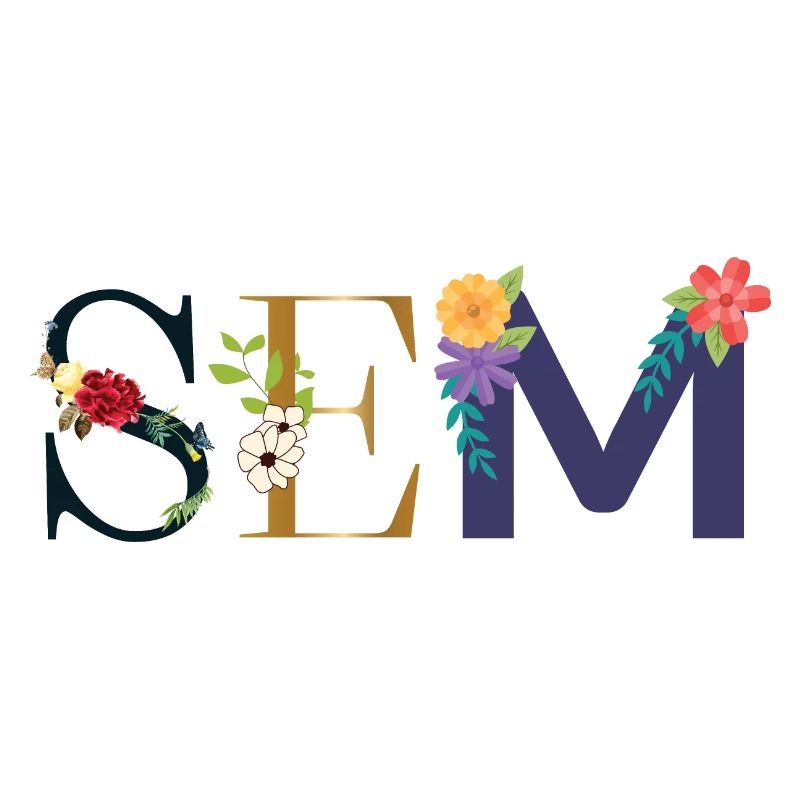 Nom SEM décoré de fleurs