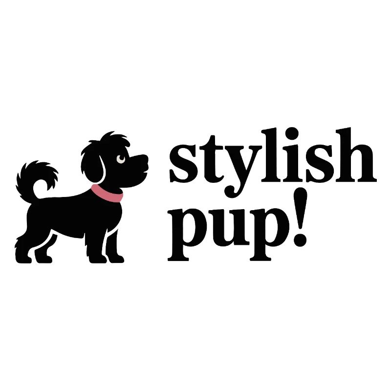 Adorable chiot noir avec collier rose