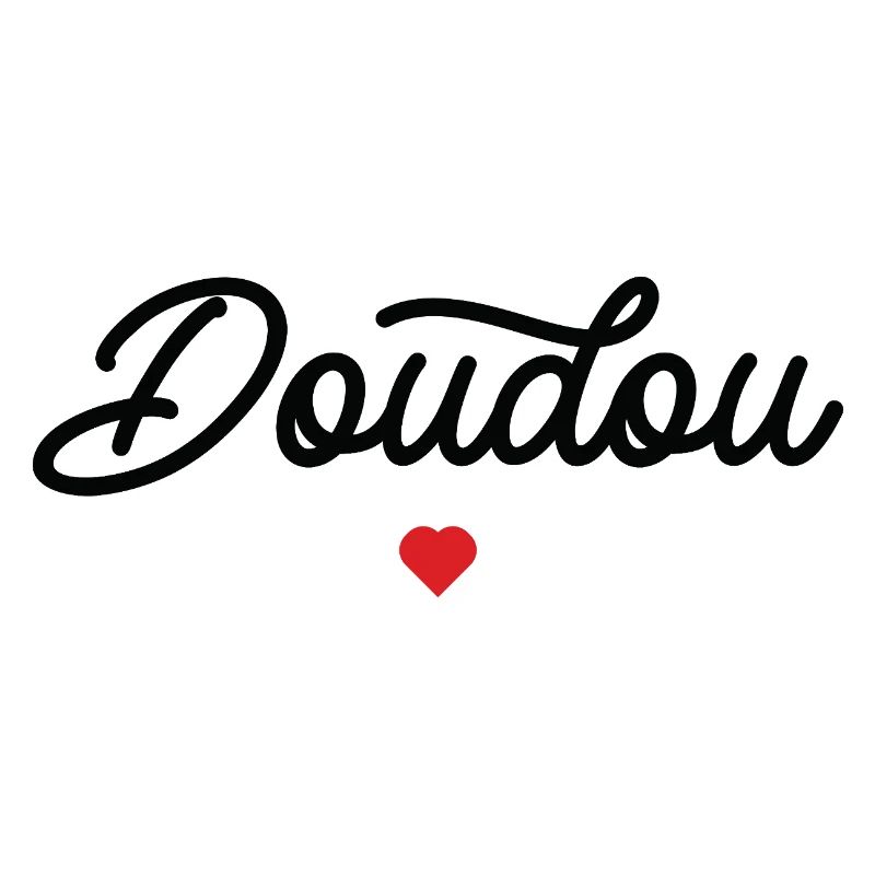 Doudou Coeur Script Noir