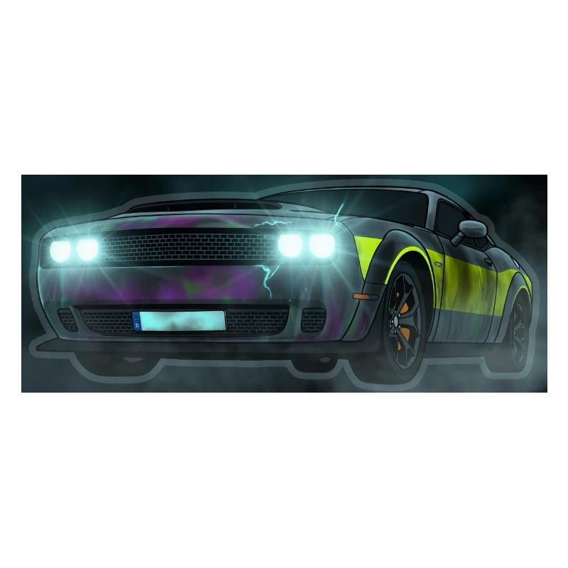 Flash Check Neon Stripe Car