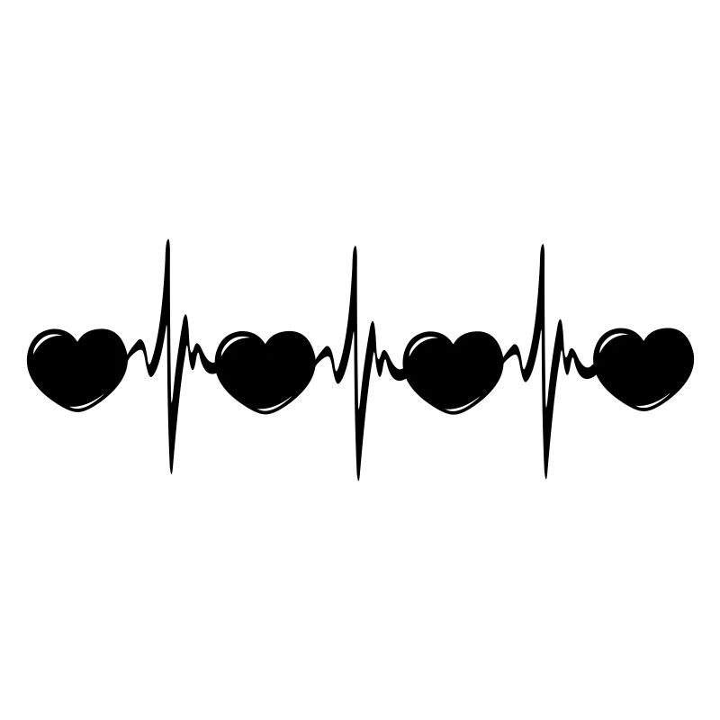 Herzfrequenz mit kleinen Herzen, Kardio-EKG