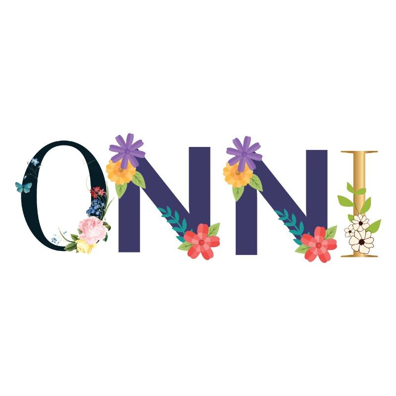 Nom ONNI décoré de fleurs