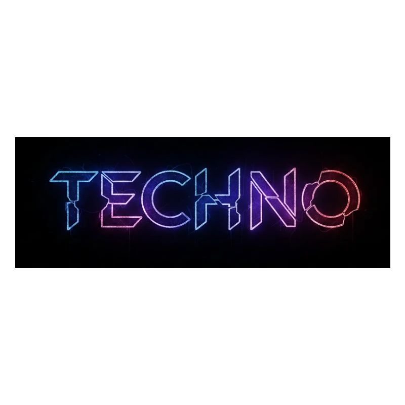 Techno Neon Glitch Text