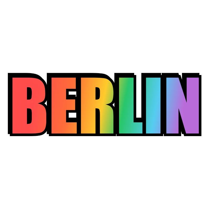 Berlin Rainbow Gradient Letters LGBT