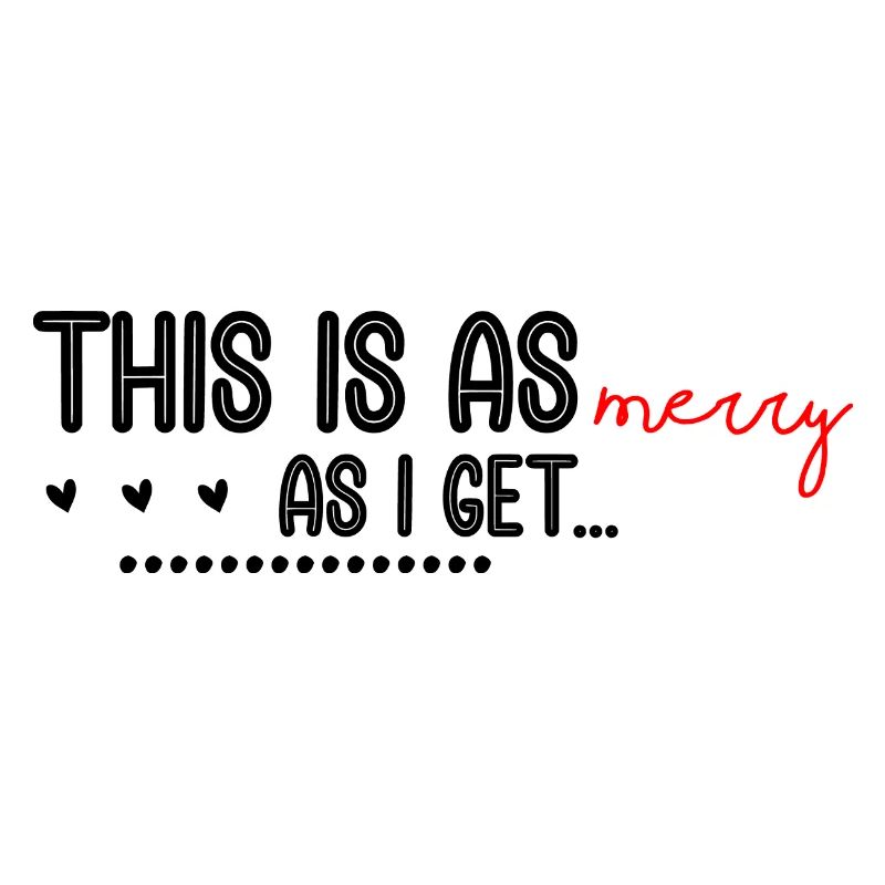 Merry Red Script Logo on Black