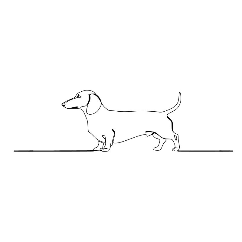Teckel Dackel One Line Art