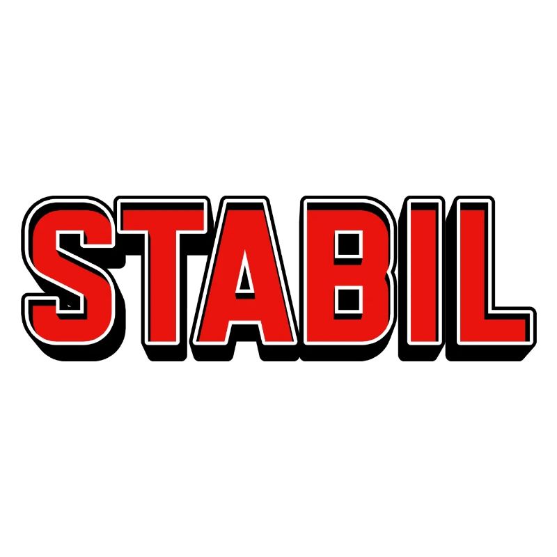 Stable bright red block lettering