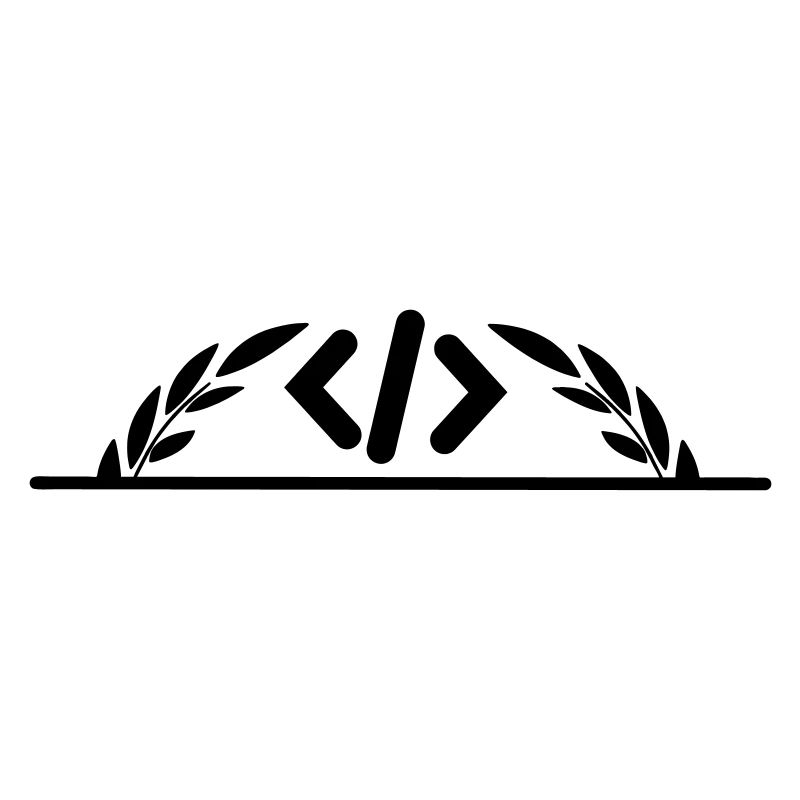 Logo de code en demi-couronne de laurier