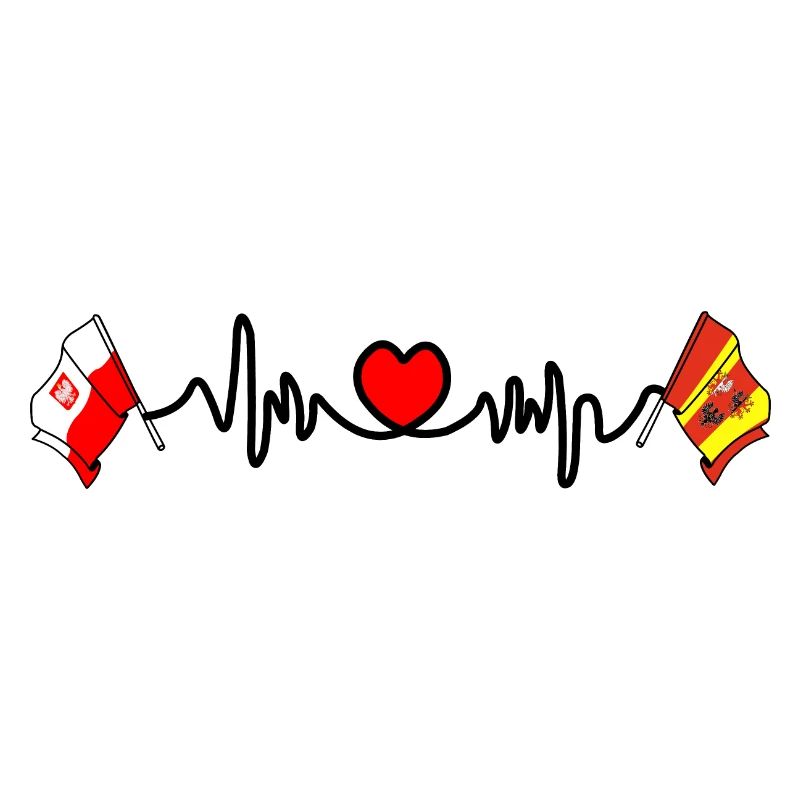 Cardio heart Drapeau Pologne, drapeau Lodz