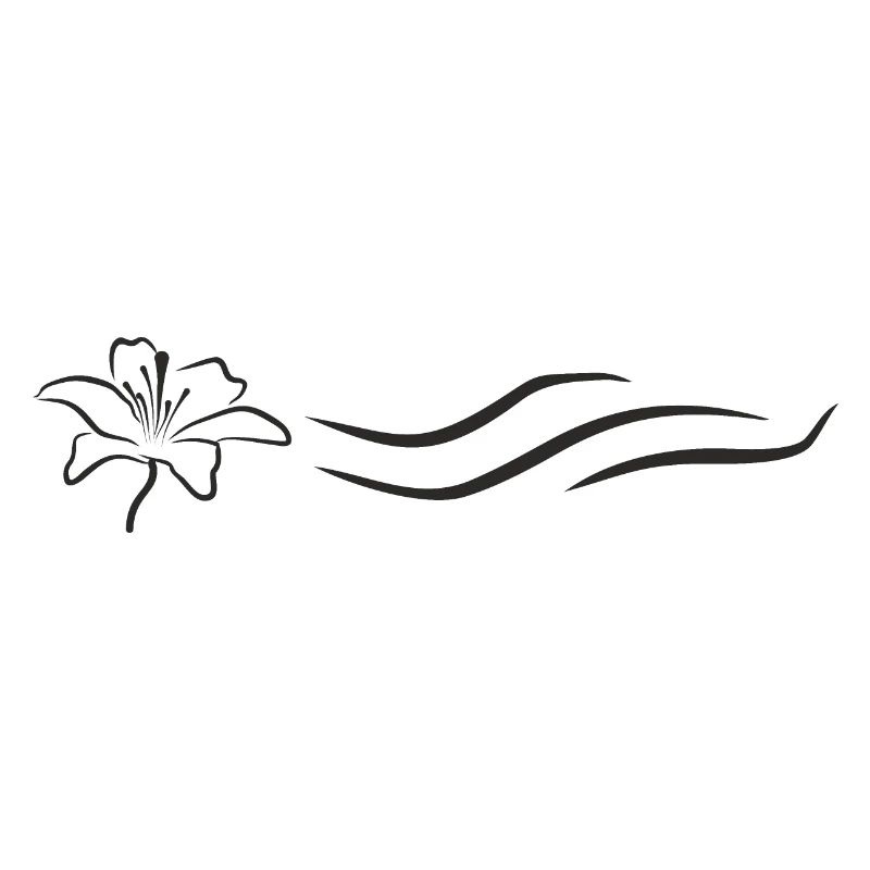 Bloomyvitae - Blüte mit Welle - schwarz