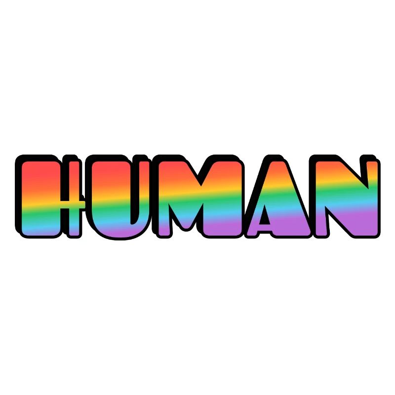 Rainbow Human Typography