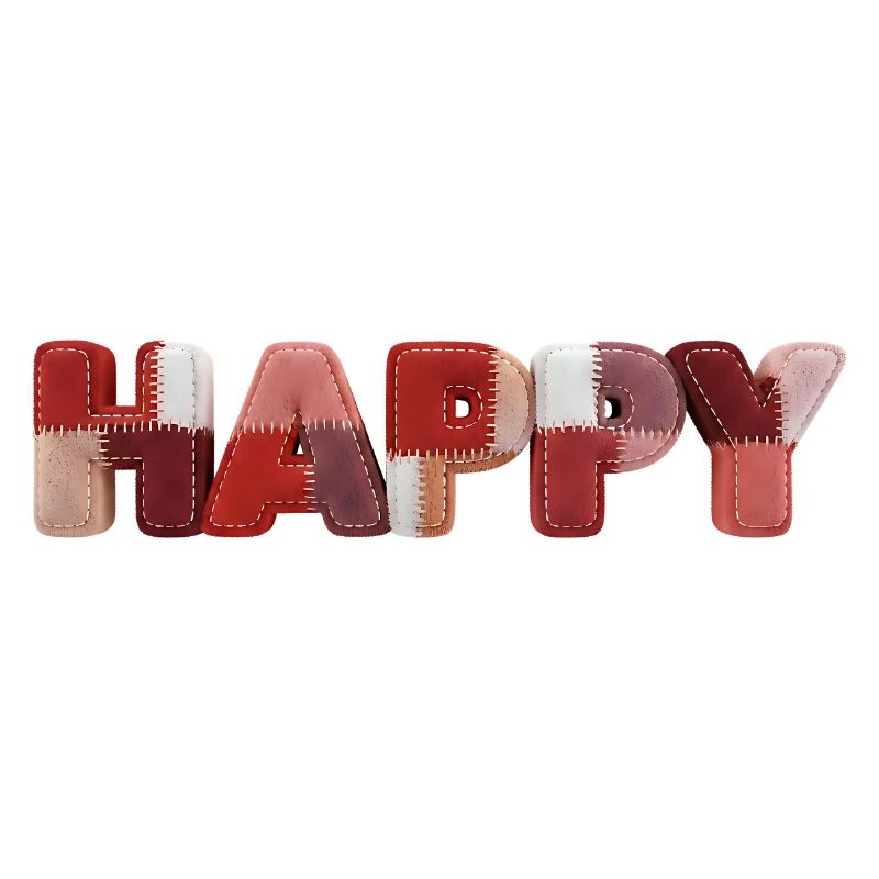 Happy Patchwork Design Stoffflicken Look