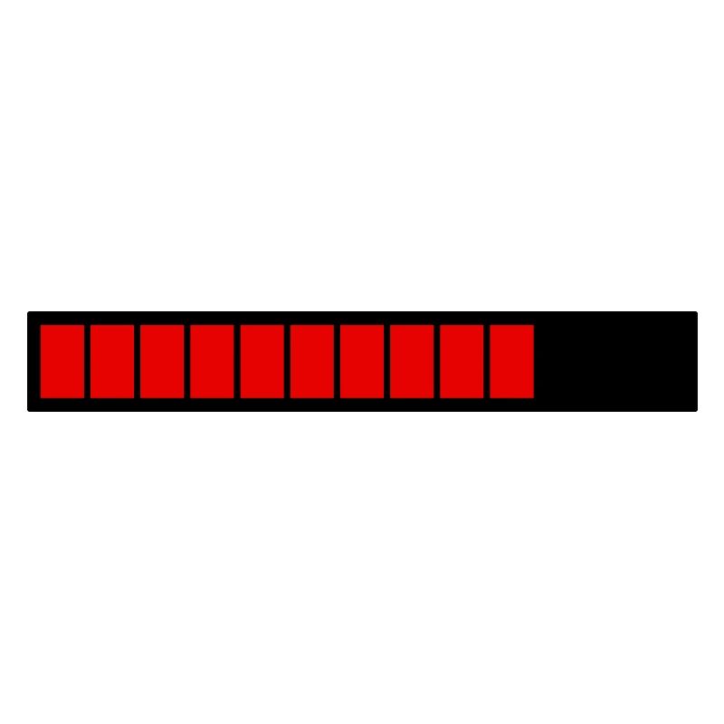 Rectangle loading bar Black Red (75%)