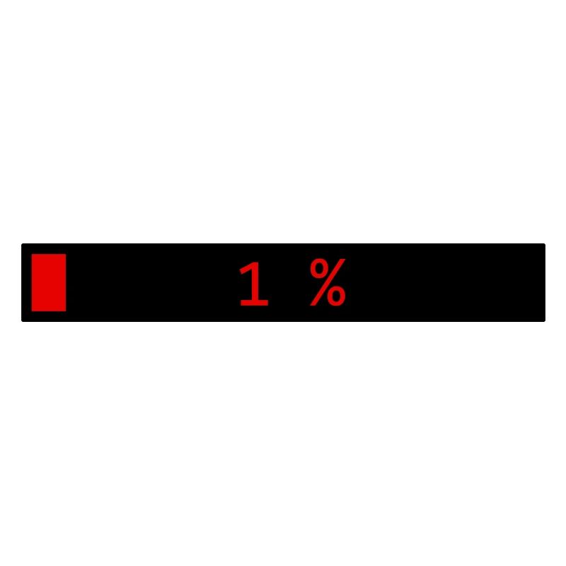Rectangle loading bar Black Red 1%