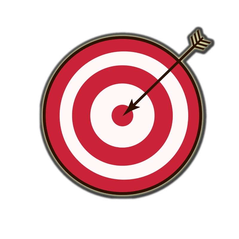 Flèche cible touchée