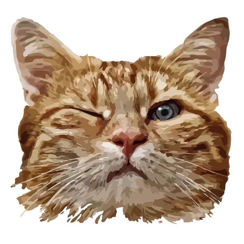 Tête de chat avec illustration d’œil de clin d’œil