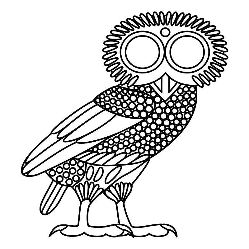 Eule der Athene [Black Outline (nur Eule)]