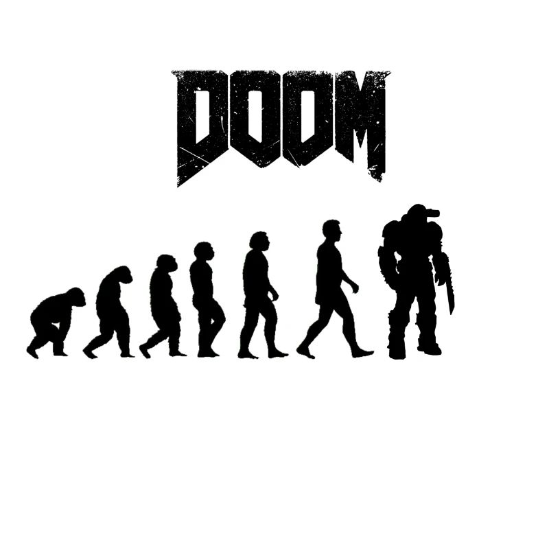 Minimalist Human Evolution Silhouettes