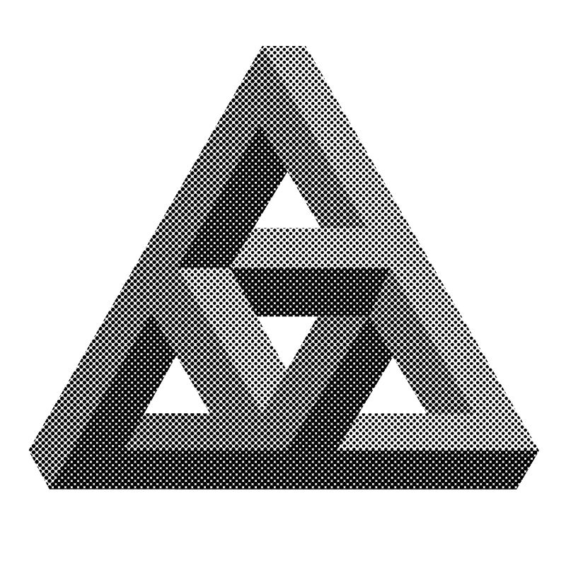 Abstract Penrose triangle on light background
