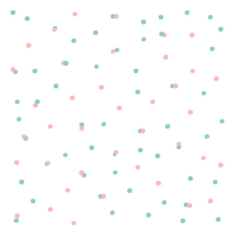 Confetti pattern in coral & blue