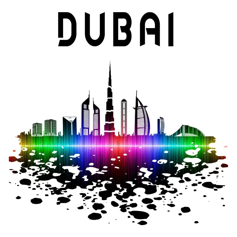 Dubai Skyline Splash Design / Geschenk