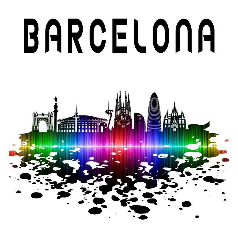 Barcelona Skyline Splash Design / Gift