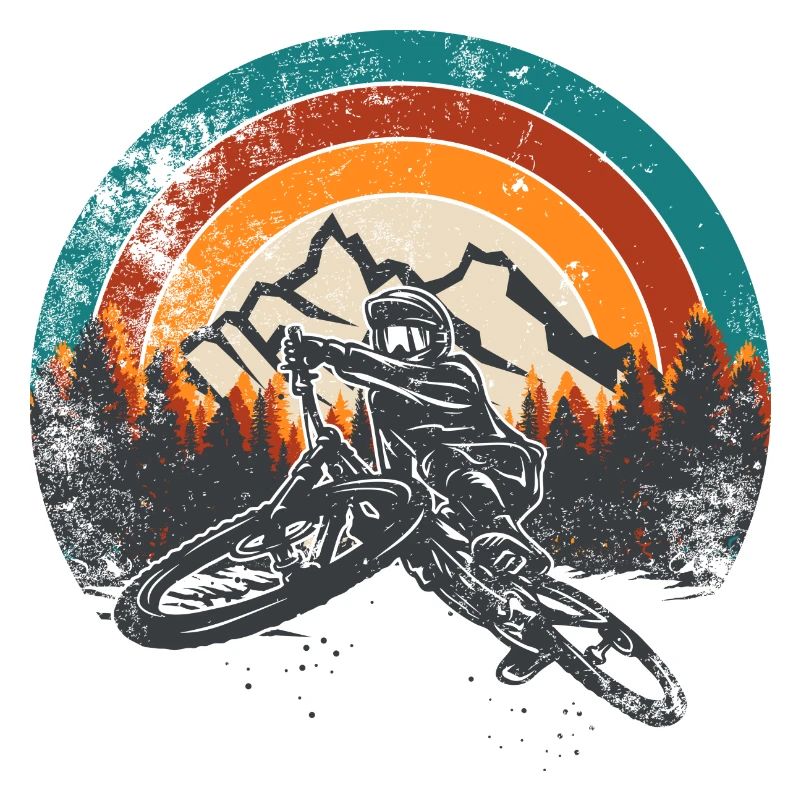 Retro Mountain MTB Sunset