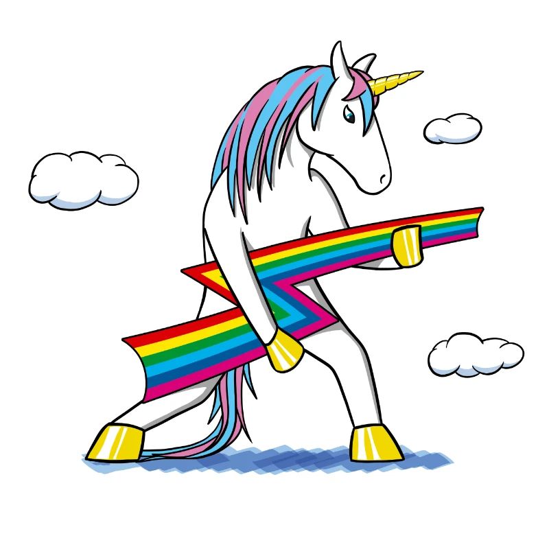 Rainbow Rock – Licorne avec éclair arc‑en‑ciel