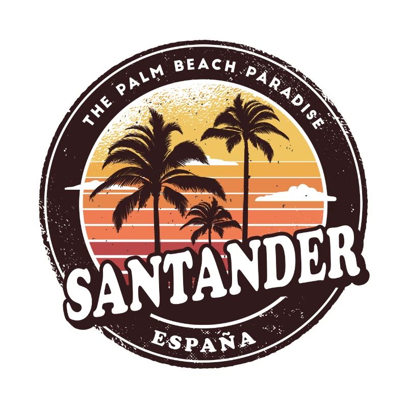 Design vintage de plage de Santander Espagne