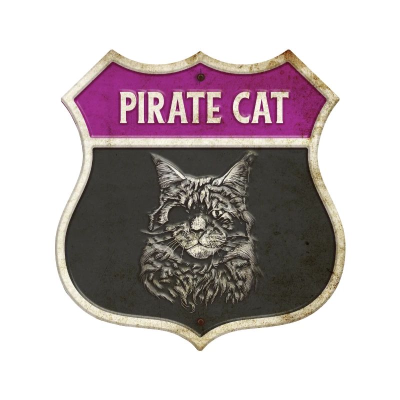 Cat Pirate Crest Design