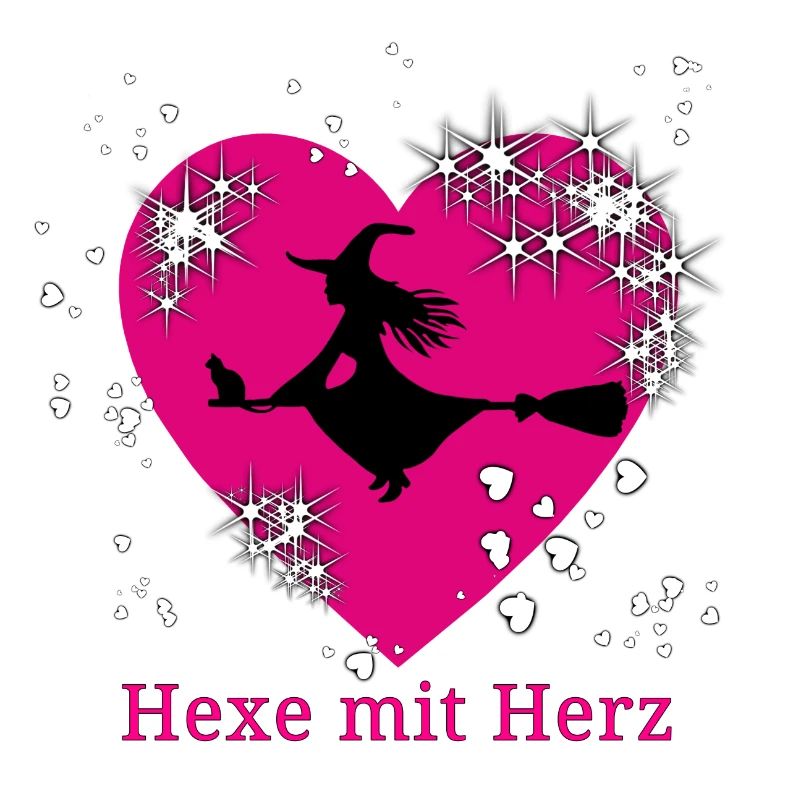 Hexe mit Herz Motiv